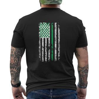Green Line Shamrock Usa Flag St Patricks Mens Back Print T-shirt - Thegiftio UK