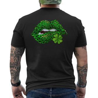 Green Lips Biting Sexy Irish Costume St Patricks Day Mens Back Print T-shirt - Thegiftio