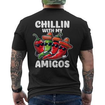 Green And Red Chilli Hot Pepper Cinco De Mayo Chilli Men's T-shirt Back Print | Mazezy DE