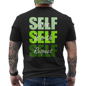 Green Self-Ish X 3 Green Color Graphic Men's T-shirt Back Print - Seseable