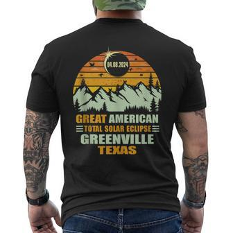 Greenville Texas Total Solar Eclipse 2024 Men's T-shirt Back Print - Thegiftio