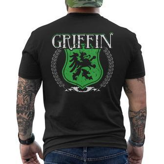 Griffin Irish Family Surname Last Name Family Crest Men's T-shirt Back Print - Seseable