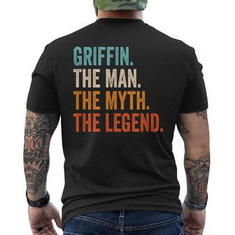 Griffin The Man The Myth The Legend First Name Griffin Men's T-shirt Back Print - Seseable