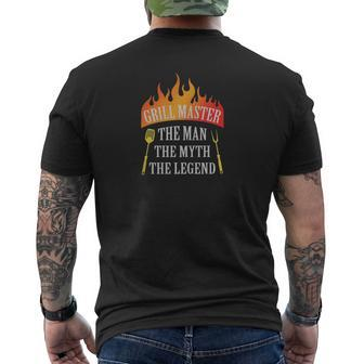 Grill Master The Man The Myth The Legend Mens Back Print T-shirt - Thegiftio UK