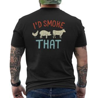Grillmaster Dad I'd Smoke That Bbq Mens Back Print T-shirt | Mazezy UK