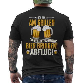 Grillmeister Bin Am Grill Papa Bbq Grill Grillabend T-Shirt mit Rückendruck - Geschenkecke