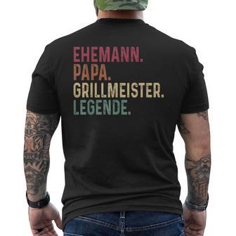 Grillmeister Dad Husband Legend Grill T-Shirt mit Rückendruck - Geschenkecke