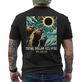 Grizzly Bear Howling At Solar Eclipse Men's T-shirt Back Print | Mazezy