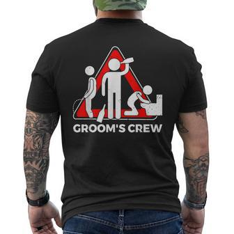 Groom's Crew T Groom Groomsmen Bachelor Party Mens Back Print T-shirt - Seseable