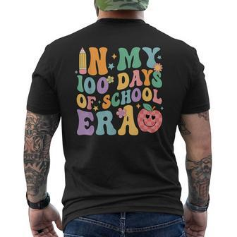 Groovy In My 100 Days Of School Era Student Teacher Men's T-shirt Back Print - Seseable