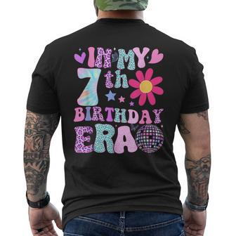 Groovy In My 7Th Birthday Era 7 Years Old Men's T-shirt Back Print - Seseable