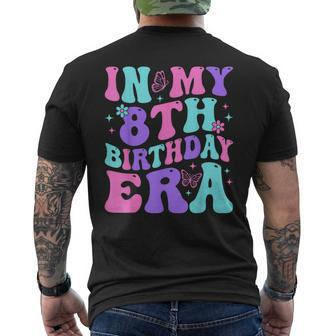 Groovy In My 8Th Birthday Era Eight 8 Years Old Birthday Men's T-shirt Back Print - Monsterry AU