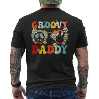 Groovy Daddy Retro Matching Family 60S 70S Dad Father’S Day Men's T-shirt Back Print - Thegiftio UK