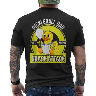 Groovy Father's Day Rubber Duck Plays Pickleball Men's T-shirt Back Print - Thegiftio UK