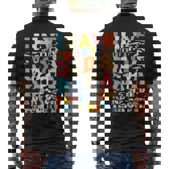 Groovy Fathers Day I Have Two Titles Dad And Papa Grandpa Men's T-shirt Back Print - Thegiftio UK