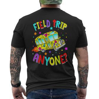 Groovy Field Fun Day Trip Anyone School Bus Driver Men's T-shirt Back Print | Mazezy