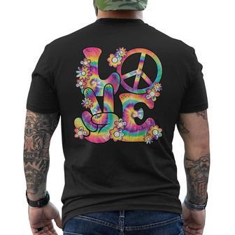 Groovy Love Peace Sign Hippie Theme Party Outfit 60S 70S Men's T-shirt Back Print - Thegiftio UK