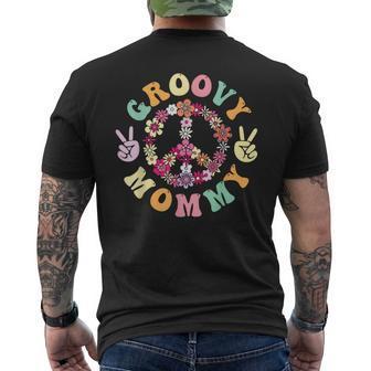 Groovy Mommy Retro Dad Matching Family 1St Birthday Party Men's T-shirt Back Print | Mazezy DE