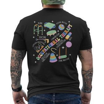 Groovy Occupational Therapy Ot Month Therapist Assistant Ota Men's T-shirt Back Print | Mazezy