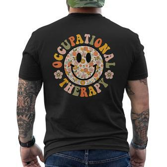 Groovy Occupational Therapy Ot Therapist Ot Month Happy Face Men's T-shirt Back Print - Seseable