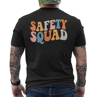 Groovy Safety Squad Workplace Safety Officer Awareness Men's T-shirt Back Print | Mazezy