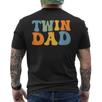 Groovy Twin Daddy Father's Day For New Dad Of Twins Men's T-shirt Back Print - Thegiftio UK