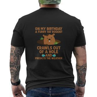 Groundhog Day Mens Back Print T-shirt - Seseable
