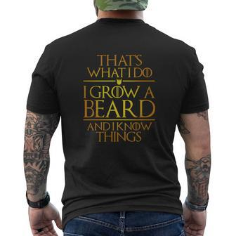 I Grow Beard And I Know Things Mens Back Print T-shirt - Thegiftio UK