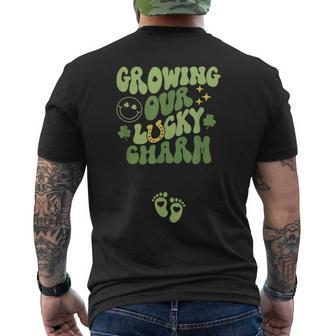 Growing Our Lucky Charm St Patrick's Day Pregnancy Maternity Men's T-shirt Back Print - Seseable