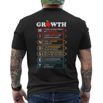Growth Mindset Definition Motivational Quote Classroom Men's T-shirt Back Print - Monsterry AU