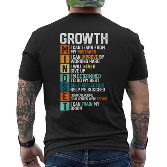Growth Mindset Definition Motivational Quotes Men's T-shirt Back Print - Monsterry
