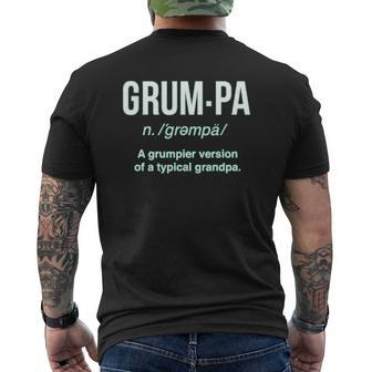 Grumpa Definition Grandpa Mens Back Print T-shirt | Mazezy