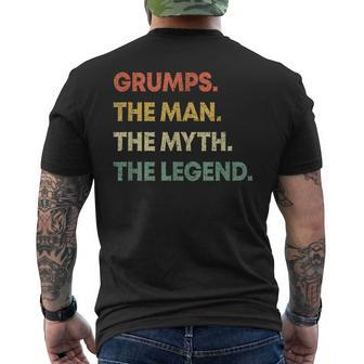 Grumps The Man The Myth The Legend Father's Day Grandfather Men's T-shirt Back Print - Monsterry DE