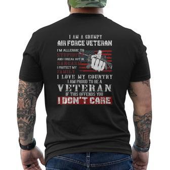 I Am A Grumpy Air Force Veteran Retired Air Force Veteran Mens Back Print T-shirt | Mazezy