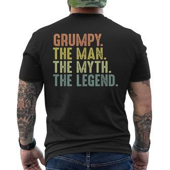 Grumpy Fathers Day Grumpy Myth Legend Men's T-shirt Back Print - Monsterry DE