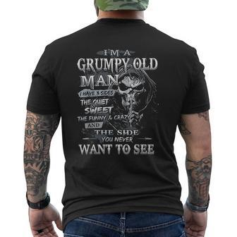Im A Grumpy Old Man I Have 3 Sides The Quiet And Sweet Mens Back Print T-shirt - Thegiftio UK