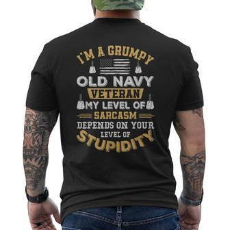 Grumpy Old Veteran Patriotic Military Veteran Usa Mens Back Print T-shirt - Thegiftio
