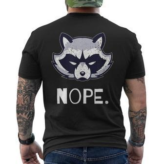 Grumpy Raccoon Nope Face Statement T Men's T-shirt Back Print - Monsterry CA