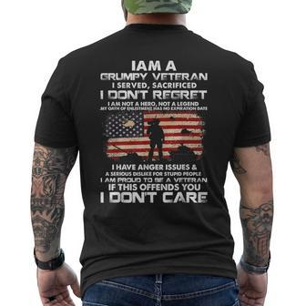 I Am A Grumpy Veteran I Served I Sacrificed Veteran Day Men's T-shirt Back Print - Monsterry UK
