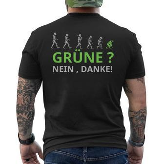 Grüne Nein Dank Saying T-Shirt mit Rückendruck - Seseable