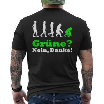 Grüne Nein Danke German Black T-Shirt mit Rückendruck - Seseable