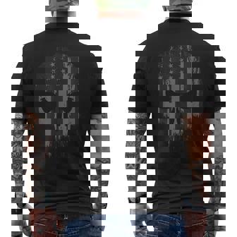 Grunge Style Drapeau Américain Noir Crâne Patriotique Homme T-shirt imprimé au dos - Cadeauxyz