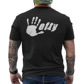 Grungy Hand Print Lefty Pride 2 Fun Men's T-shirt Back Print - Monsterry CA