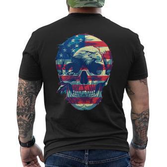 Grunt Patriotic American Bald Eagle Rock Style Men's T-shirt Back Print - Monsterry