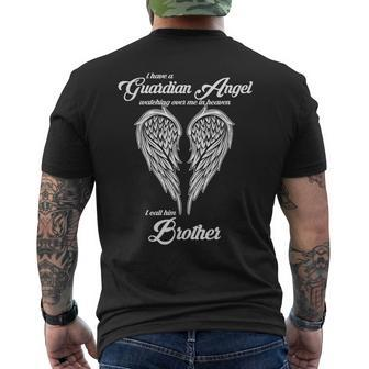 I Have A Guardian Angel In Heaven I Call Him Brother Men's T-shirt Back Print - Monsterry