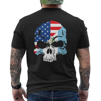 Guatemala Usa Flag Skull Mens Back Print T-shirt | Mazezy UK