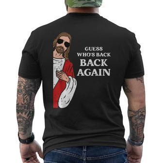 Guess Who's Back Back Again Easter Day Jesus Christian Men's T-shirt Back Print - Monsterry