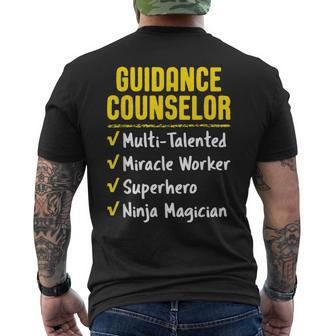 Guidance Counselor Miracle Worker Superhero Ninja Men's T-shirt Back Print - Monsterry UK