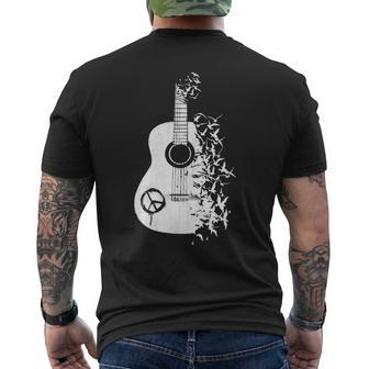 Guitar Classic Bird Men's T-shirt Back Print | Mazezy