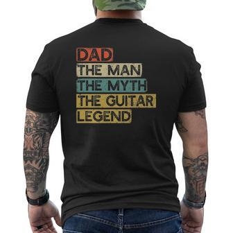 Guitar Dad Legend Guitarist Father's Day Guitar Player Mens Back Print T-shirt | Mazezy